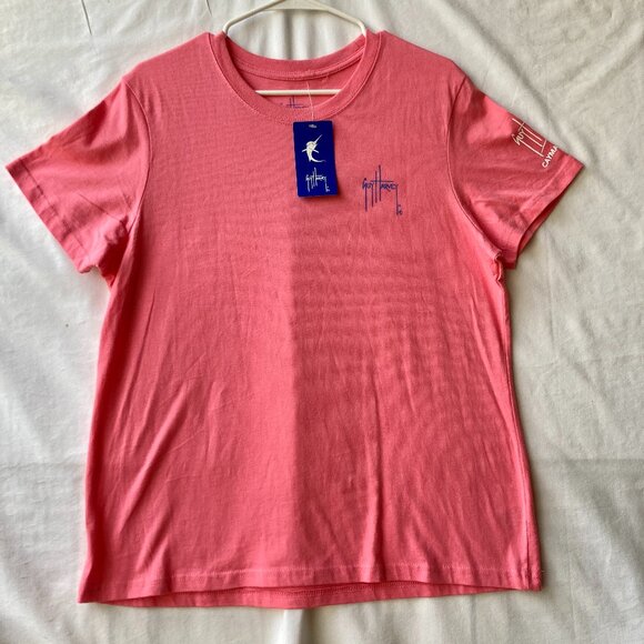 Guy Harvey Fishing T-Shirt Swordfish Womens Size XL Pink Lemonade Cayman Islands - Picture 3 of 15